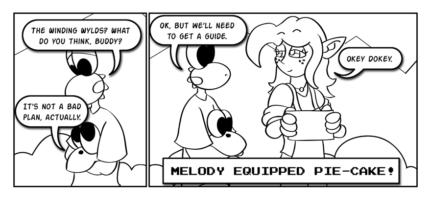 Always remember to re-equip the pie-cake.