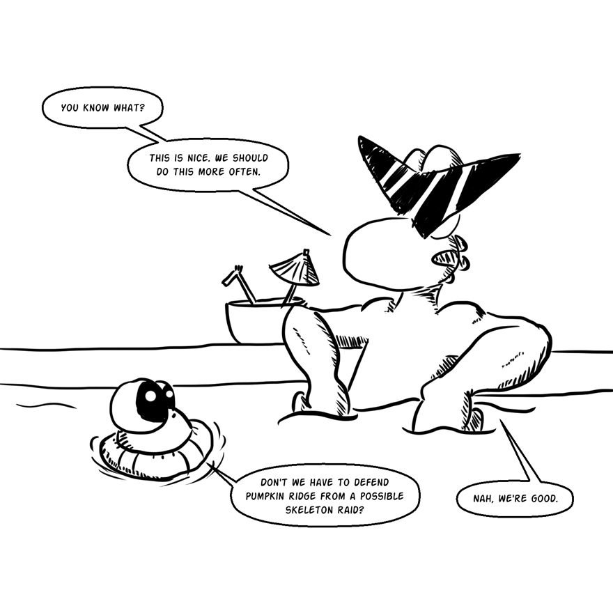 I missed this past week due to some personal health issues and we'll be visiting Meghan's family this weekend, so here's a silly comic to tide you over!