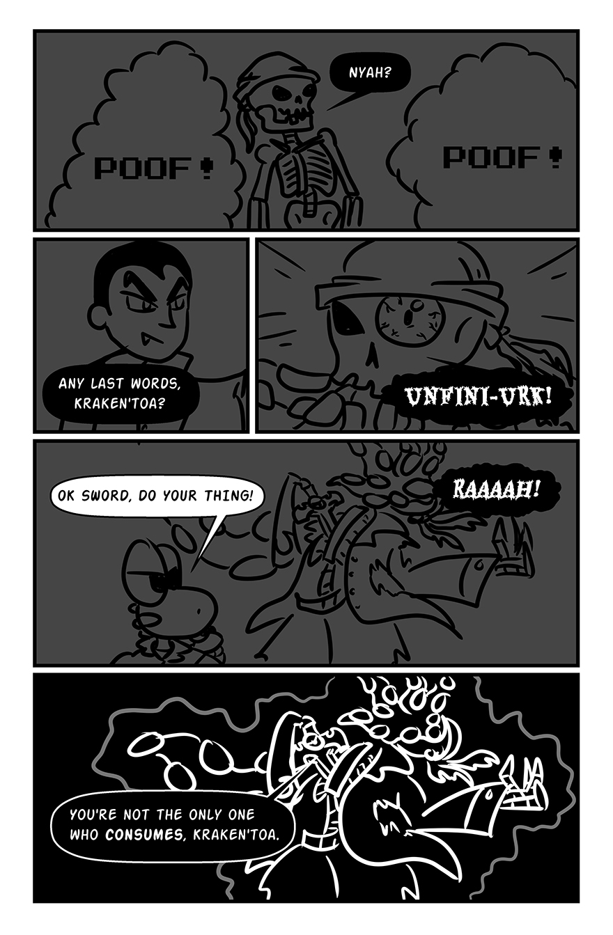 It's a cursed sword draining the energy out of a boss-level kraken avatar. What could go wrong?