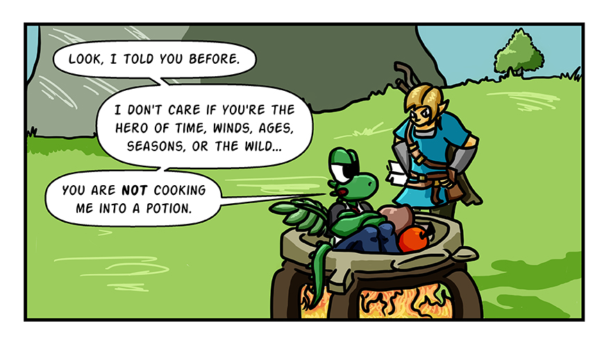 Something about throwing lizards and frogs into a pot to brew potions always seemed a bit off to me in Breath of the Wild.