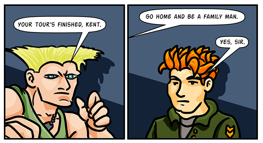 The Stardew Valley Guidebook made a reference to Kent as a soldier and family man, so the joke HAD TO BE MADE.