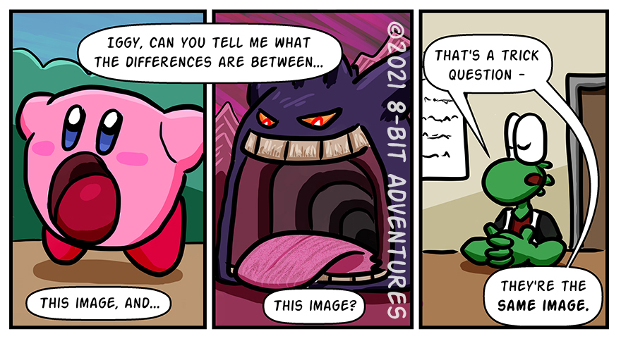 One's an elder god been on consuming all of existence to gain its power, and the other's a ghost-type Pok&eacute;mon.